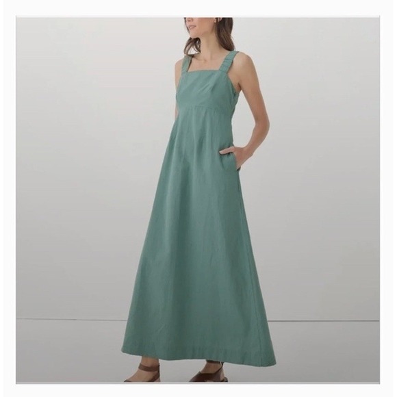 Pact Dresses & Skirts - Pact Organic Cotton Linen Blend Maxi Sundress Seafoam Green Size XS